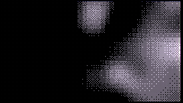 Pixel blast — drifting pixel pattern with click ripples