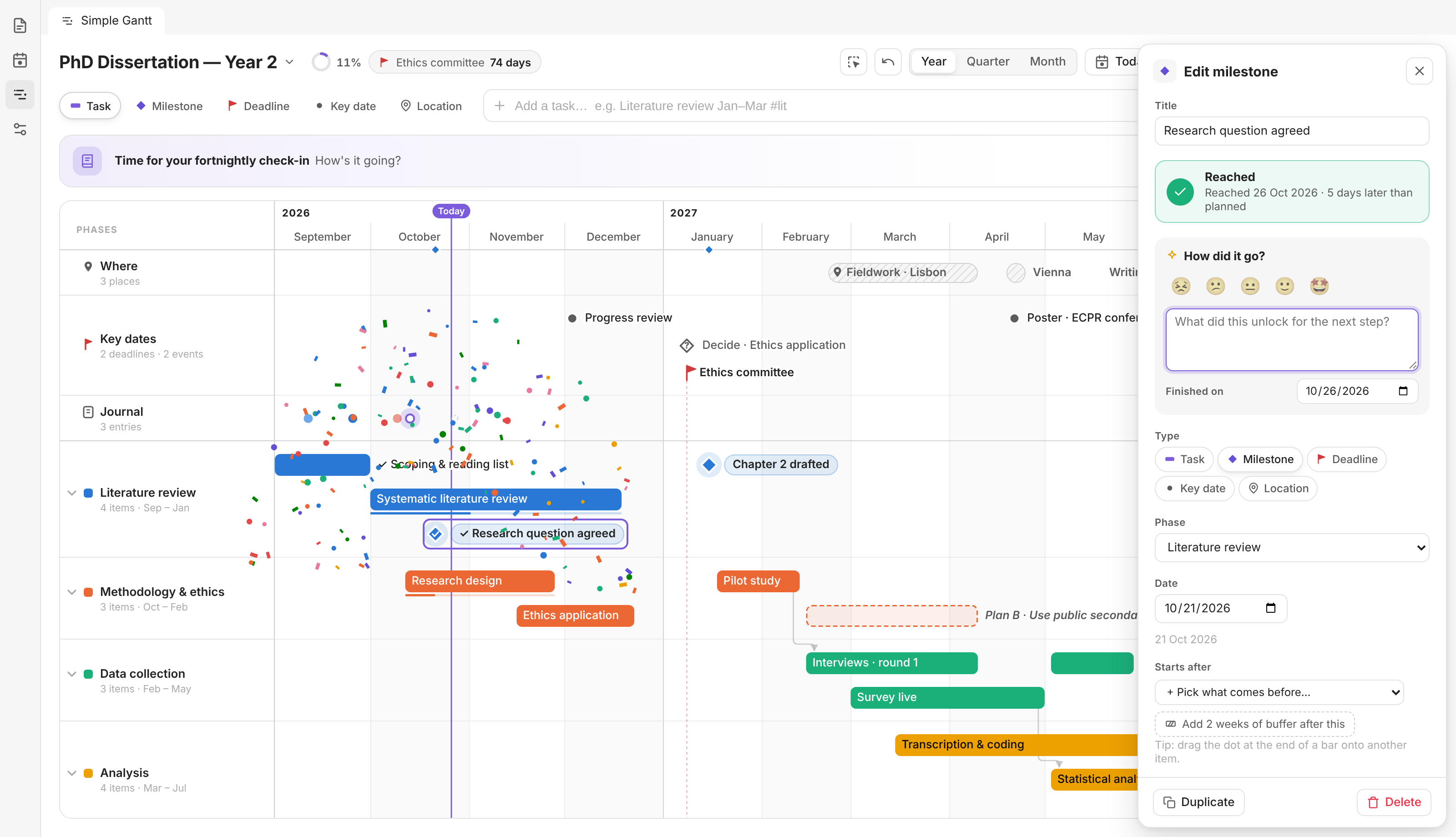 Simple Gantt - Obsidian Plugin
