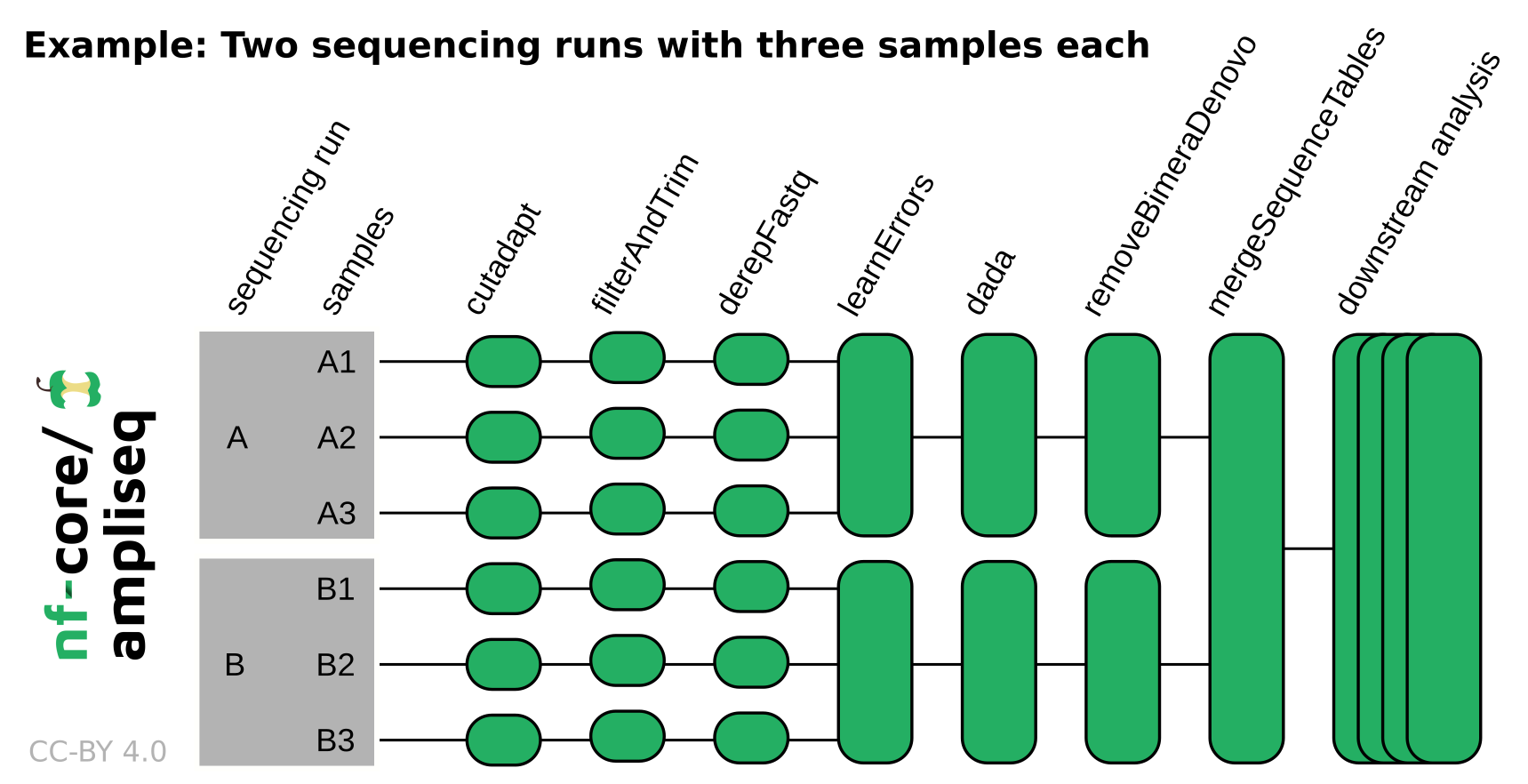 nf-core/ampliseq workflow overview with --multiple_sequencing_runs