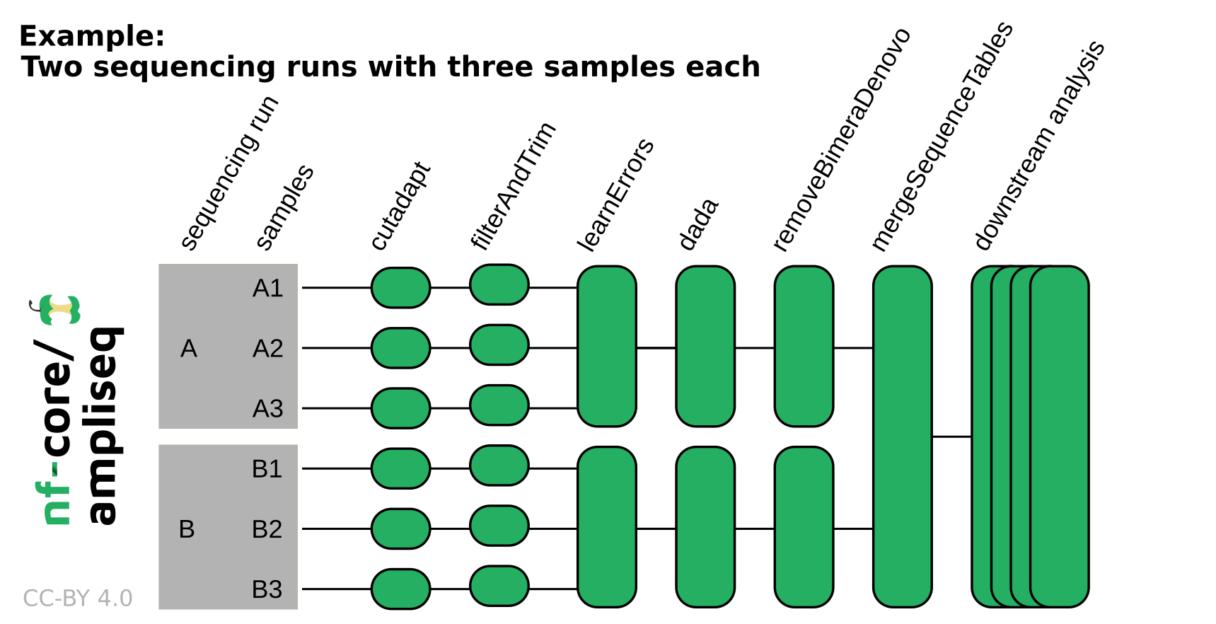 nf-core/ampliseq workflow overview with --multiple_sequencing_runs