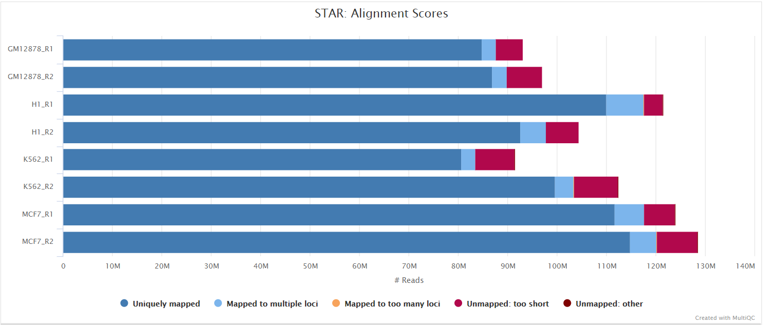 MultiQC - STAR alignment scores plot