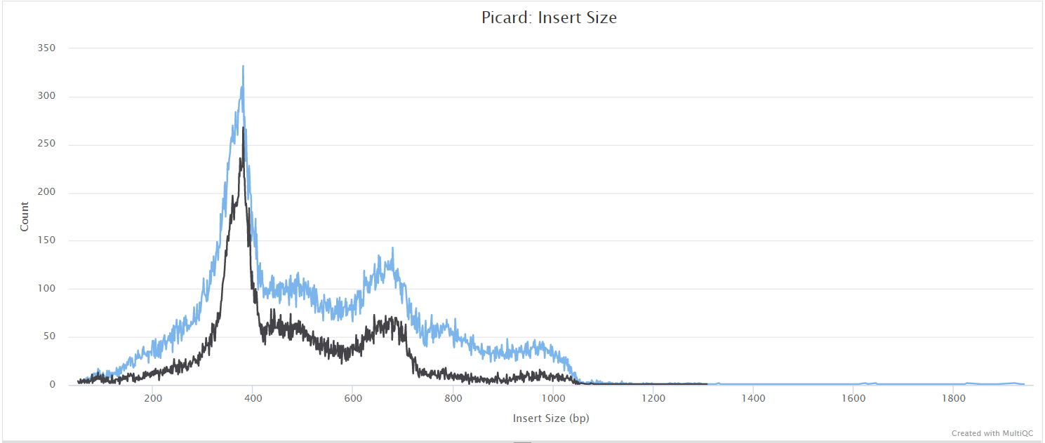 MultiQC - Picard insert size plot