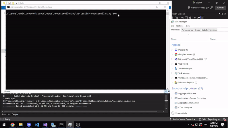 GitHub - nffdev/Process-Hollowing: A tool for process hollowing to ...