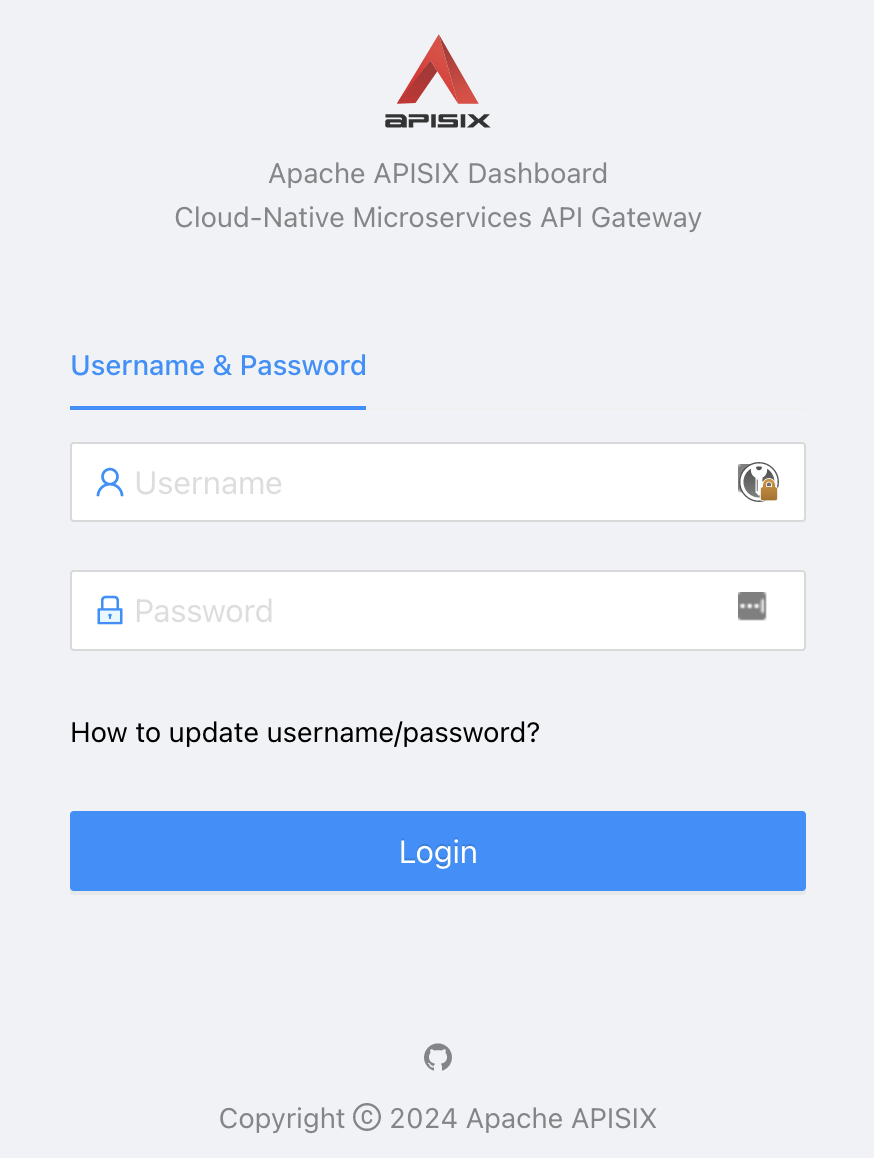 APISIX Dashboard login