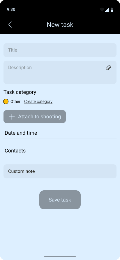 Task screen