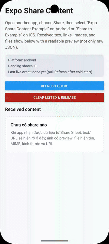 Receive shared content on Android