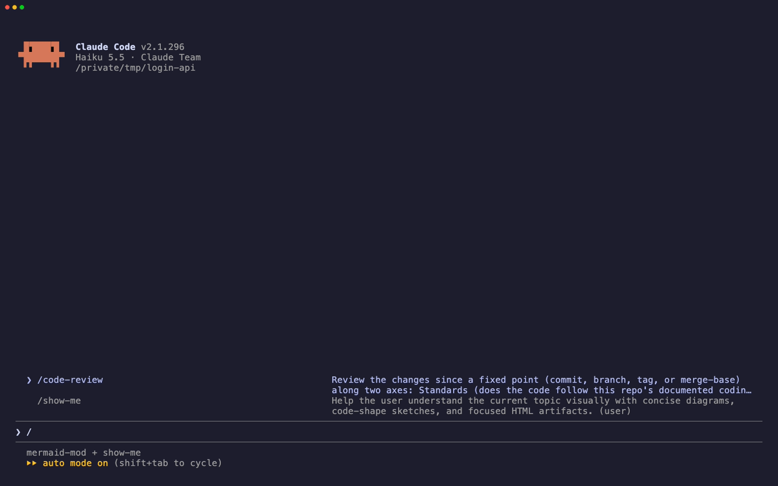 /show-me explaining a login flow, its Mermaid sequence diagram drawn by mermaid-mod