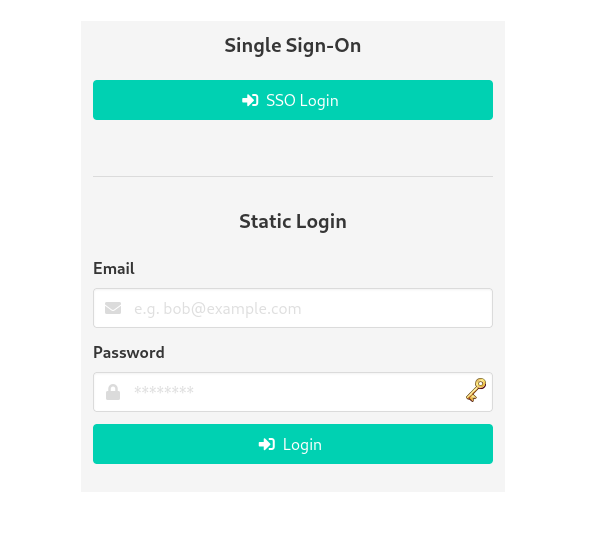 Login page