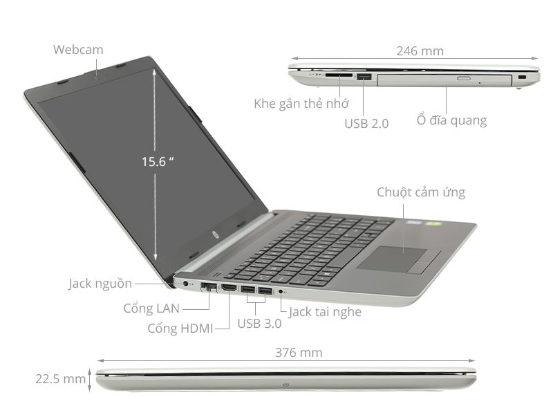 Laptop HP 15-da1022TU 5NK80PA 15.6 inches