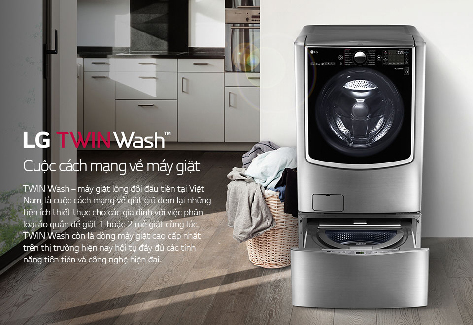 Máy giặt LG TWINWash dần đầu trong công nghệ hiện đại