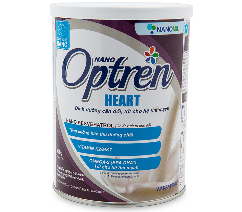 Sữa bột Nano Optren Heart tốt cho những người bị bệnh về tim mạch