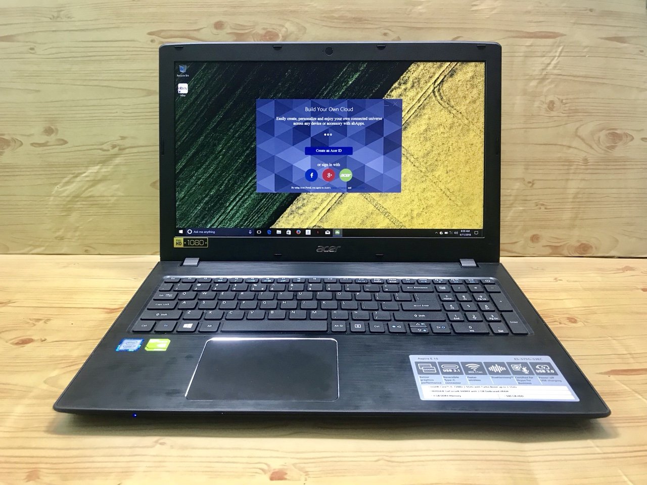 Laptop Acer Aspire E5 575G_37WF sở hữu thiết kế tối giản, gọn nhẹ