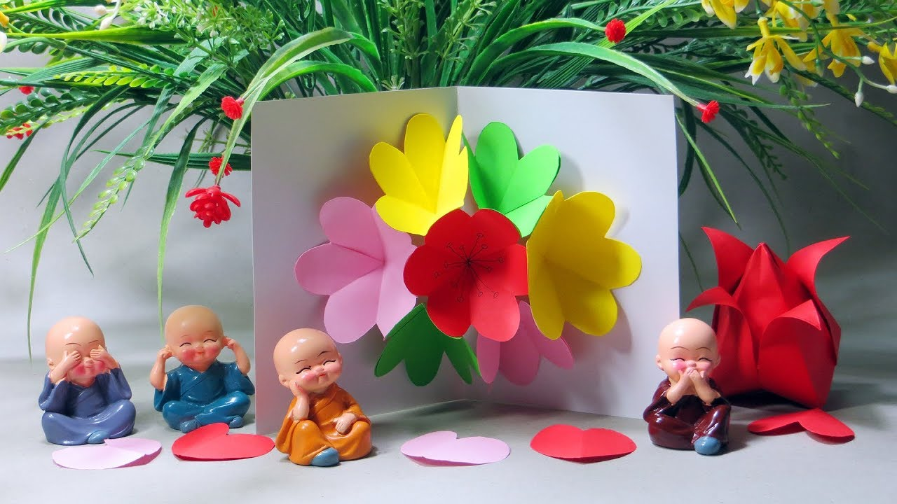 Thiệp 3D hình hoa tặng mẹ cực kỳ ý nghĩa 