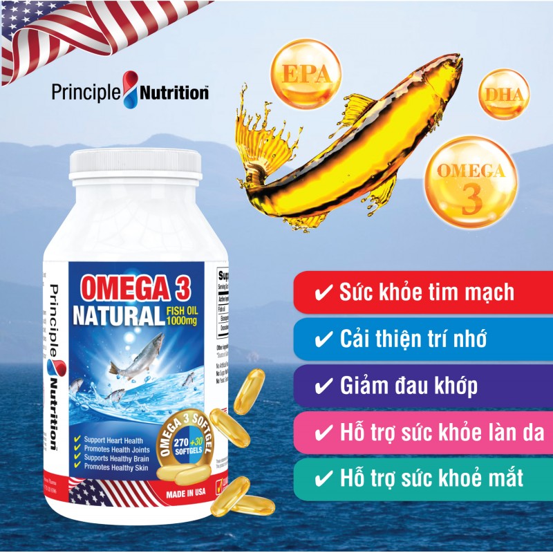 Thực phẩm chức năng dầu cá Omega 3-6-9 Principle Nutrition có rất nhiều tác dụng tốt cho cơ thể
