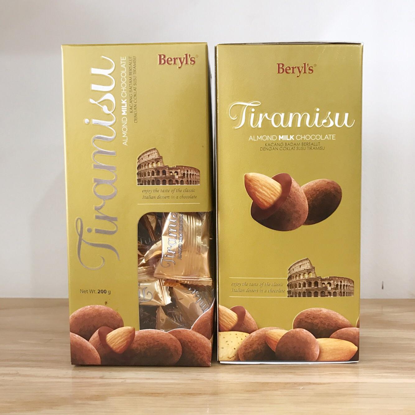 Sô cô la Tiramisu Almond Dark Chocolate Beryl's hộp 200g