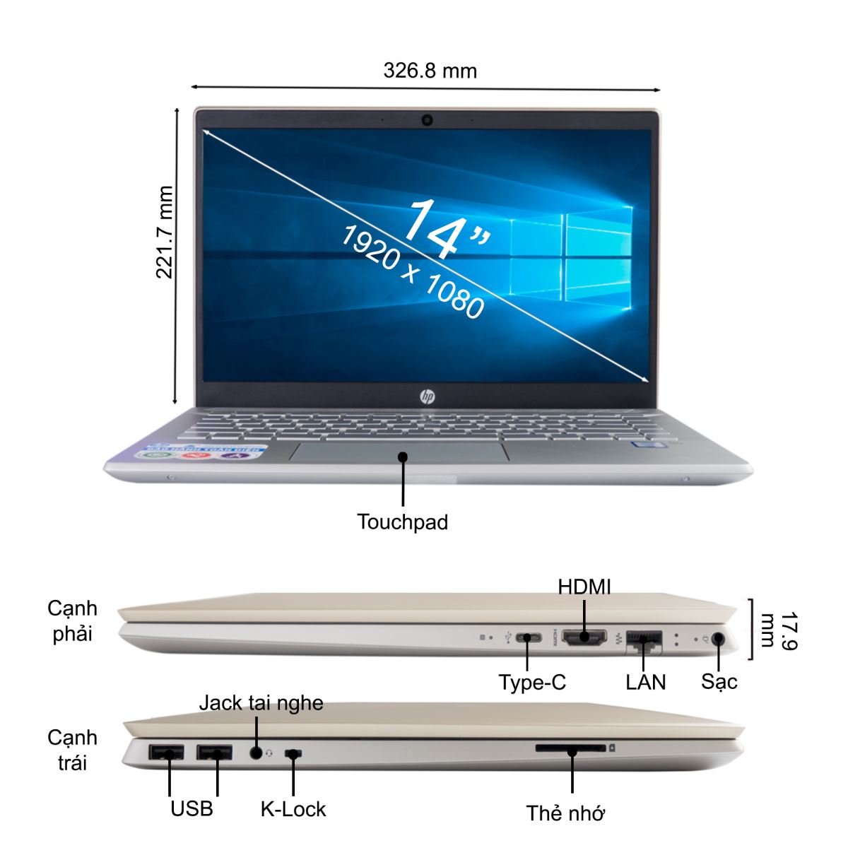 Laptop HP Pavilion 14-ce0024TU 4ME97PA 14 inches 