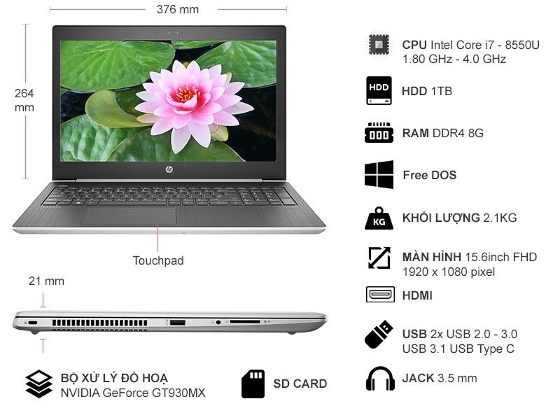 Trải nghiệm Laptop HP Probook 450 G5 (1LU56AV) 15.6 inches chắc chắn sẽ khiến bạn hài lòng 