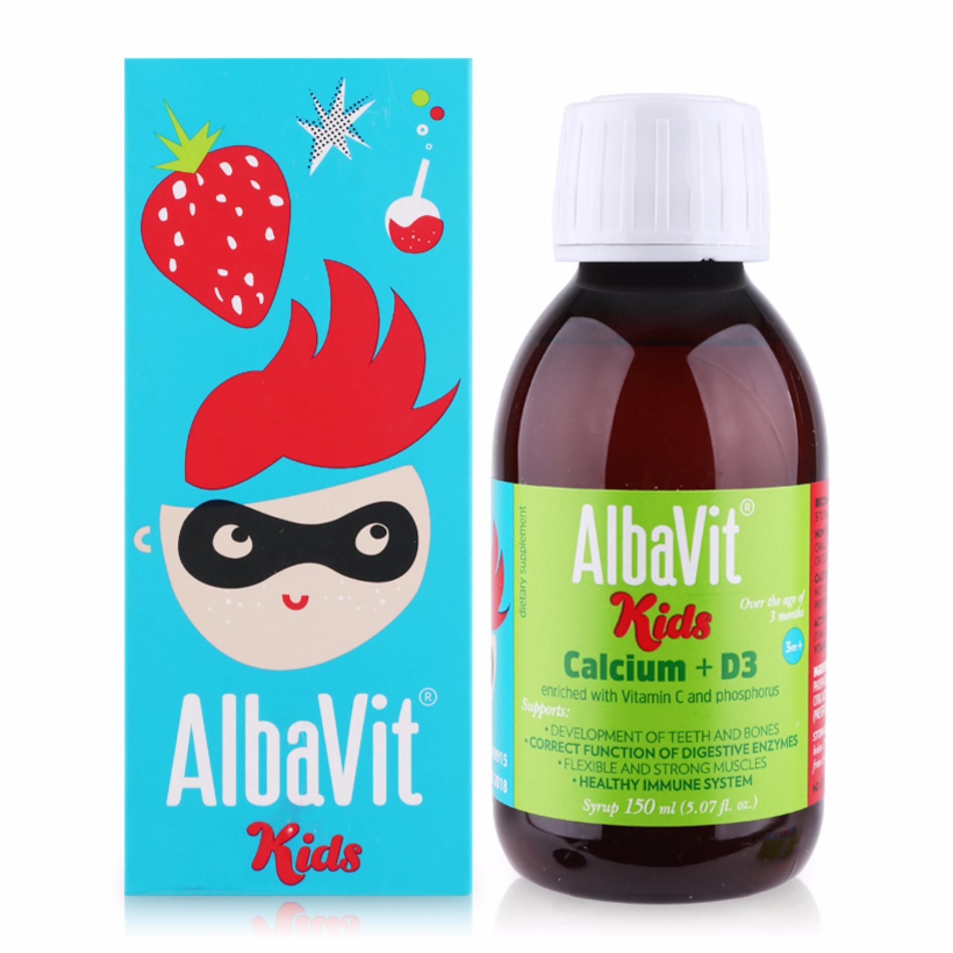 Siro Alba Thyment Albavit Kids cung cấp Calcium và D3 cho bé
