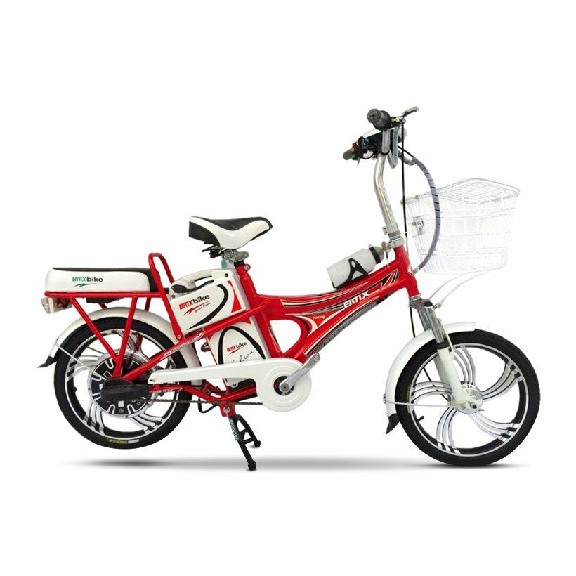 Xe đạp điện BMX Hummer màu đỏ - trắng thanh lịch