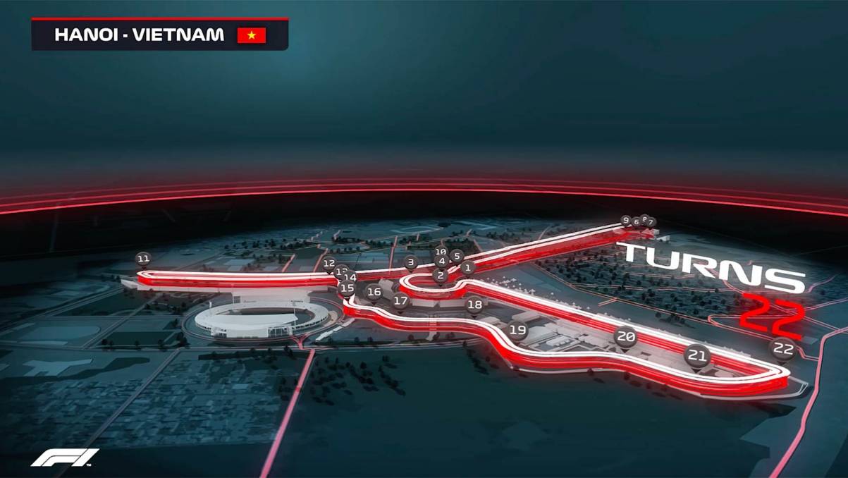 Đường đua giải F1 tổ chức tại Việt Nam lần đầu tiên năm 2020