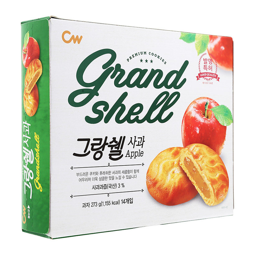 Bánh quy táo Grand Shell sở hữu vị ngọt hài hòa 100% nguyên liệu táo, cung cấp nhiều chất dinh dưỡng cho cơ thể