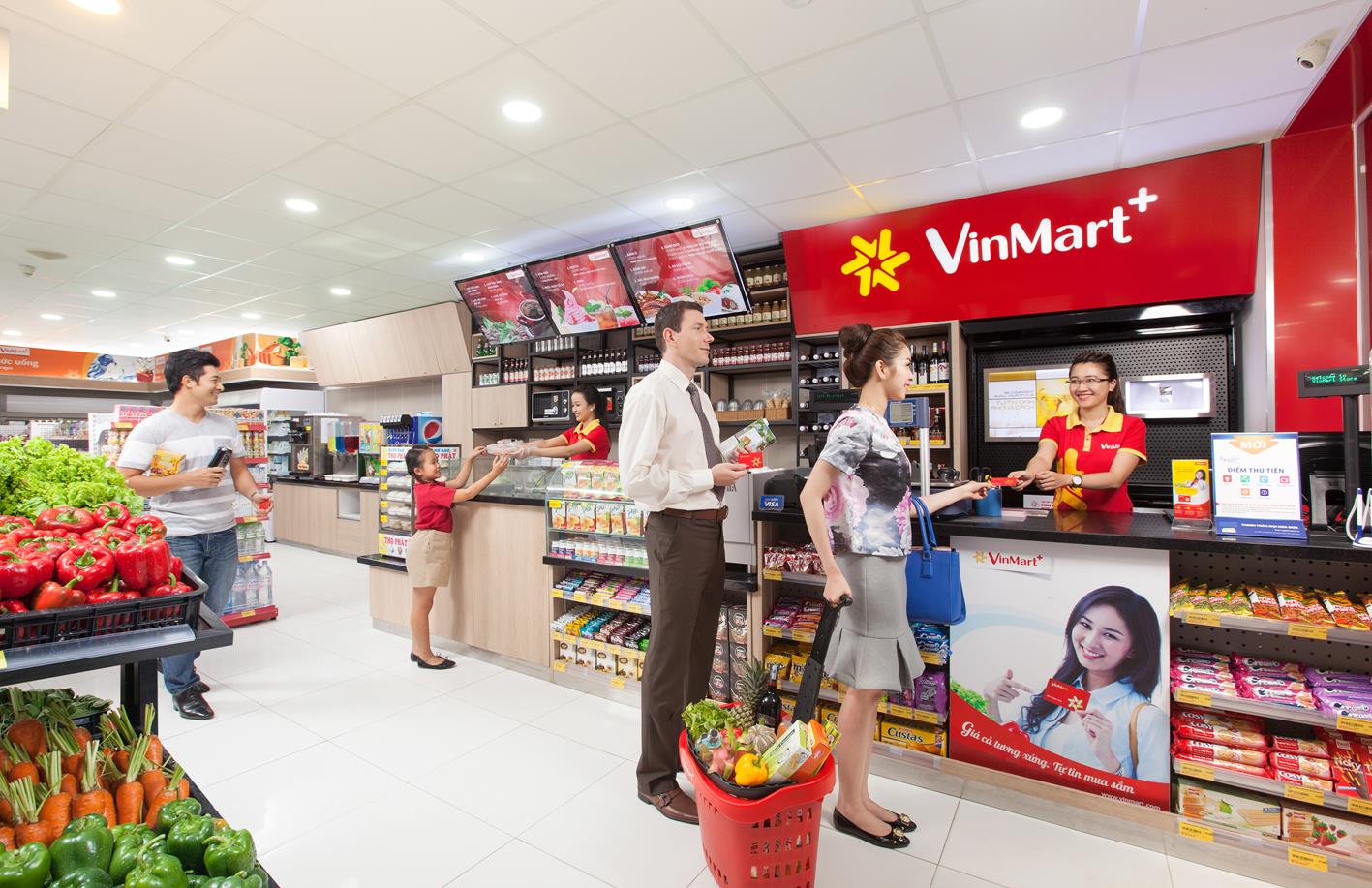 Hệ thống siêu thị VinMart với các mặt hàng tươi sống đa dạng