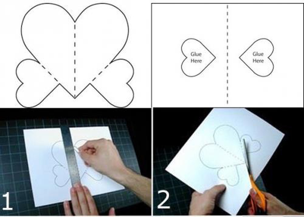 Tạo hình trái tim và cắt theo hình này