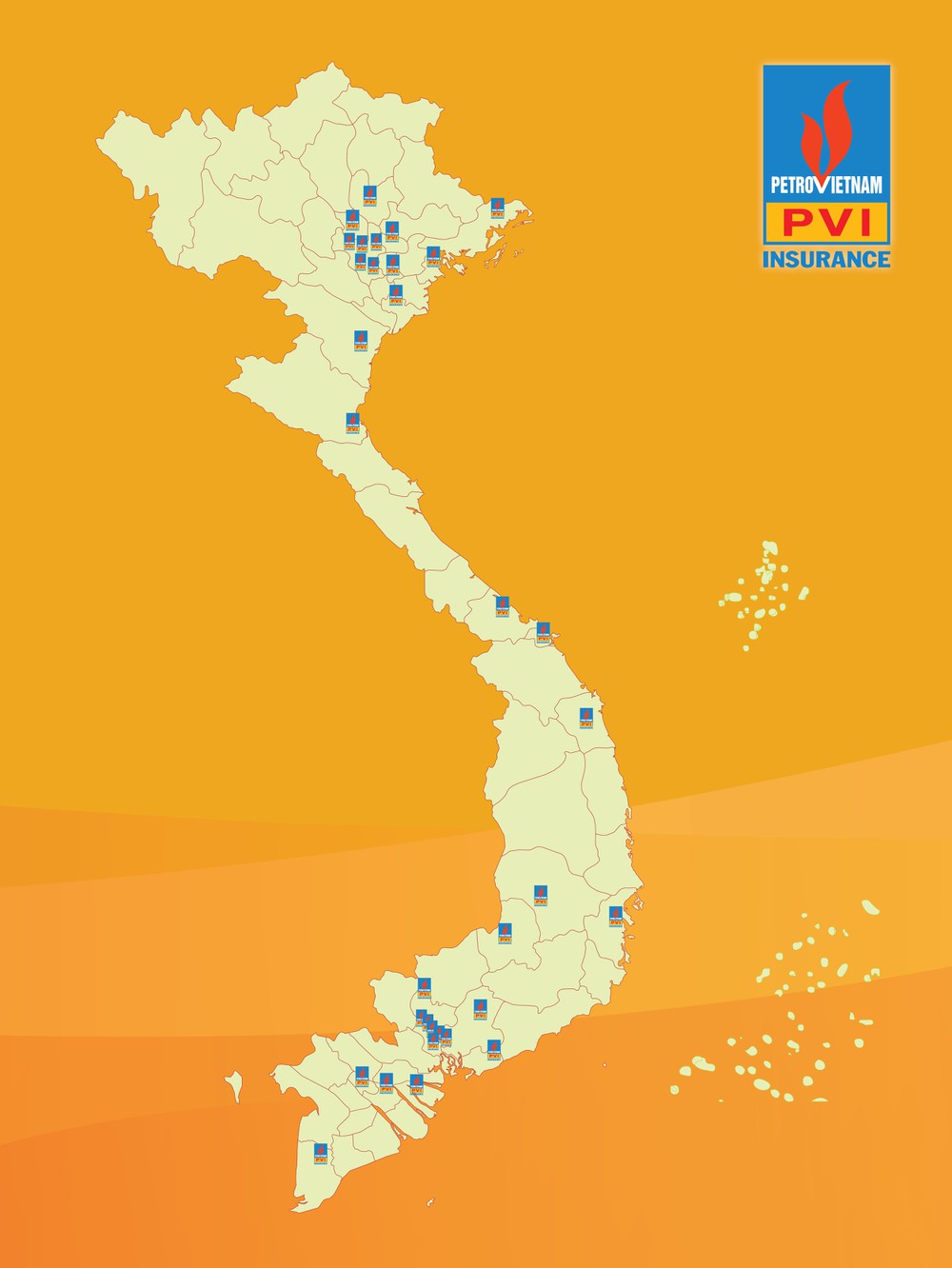 Bảo hiểm PVI được phân phối và bán trên khắp Việt Nam
