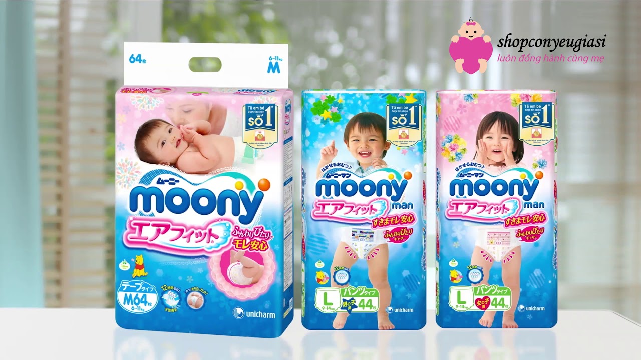 Bỉm Moony là sản phẩm đến từ thương hiệu Nhật Bản