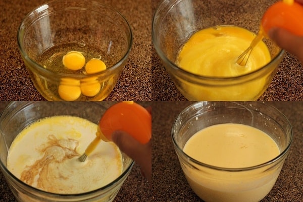 Cách làm bánh flan bằng lò nướng - Làm hỗn hợp sữa và trứng