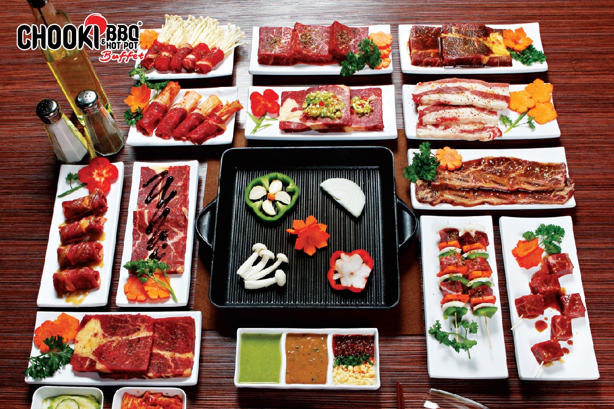 Các món nướng đa dạng hấp dẫn trong thực đơn của nhà hàng buffet Nhật Chooki