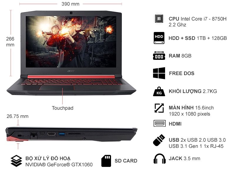 Laptop Acer Predator Helios 300 tản nhiệt tốt