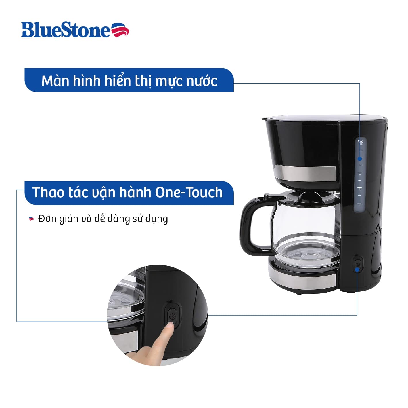 Máy pha cà phê BlueStone với nhiều ưu điểm nổi bật 