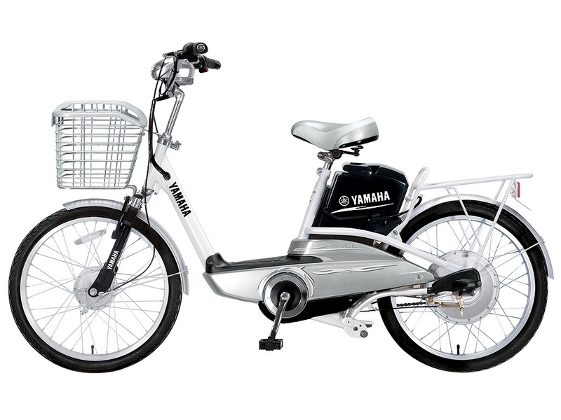 Xe đạp điện Yamaha HX F1 màu trắng hiện đại, nhỏ gọn