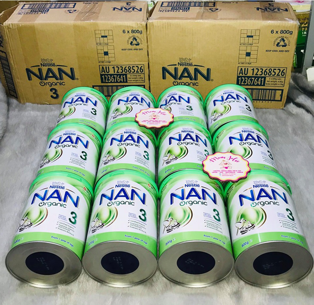 Sữa Nan Organic có 3 loại theo 3 giai đoạn