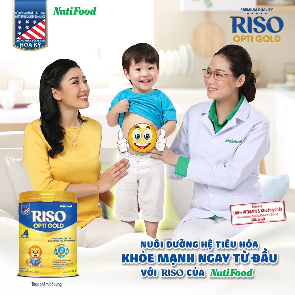 Sữa Riso Opti Gold giúp trẻ có một hệ tiêu hóa khỏe mạnh