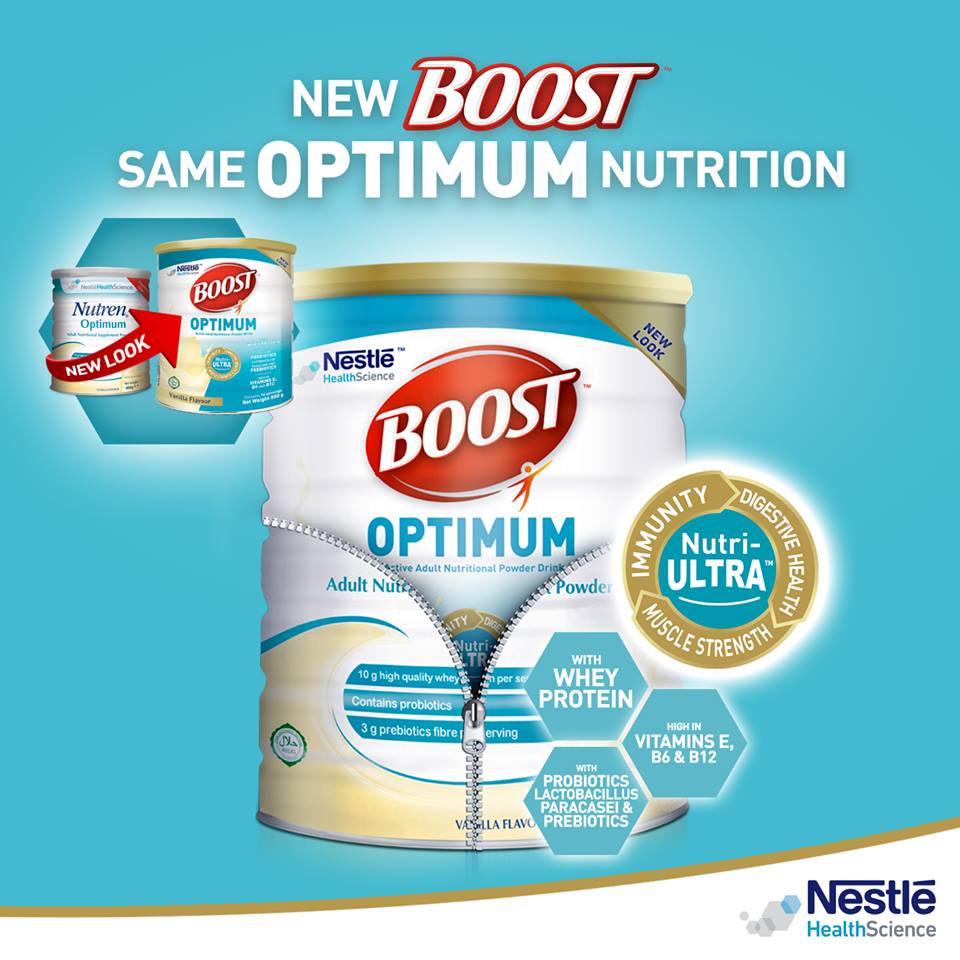 Sữa bột Nestlé Boost Optimum với công thức dinh dưỡng vượt trội