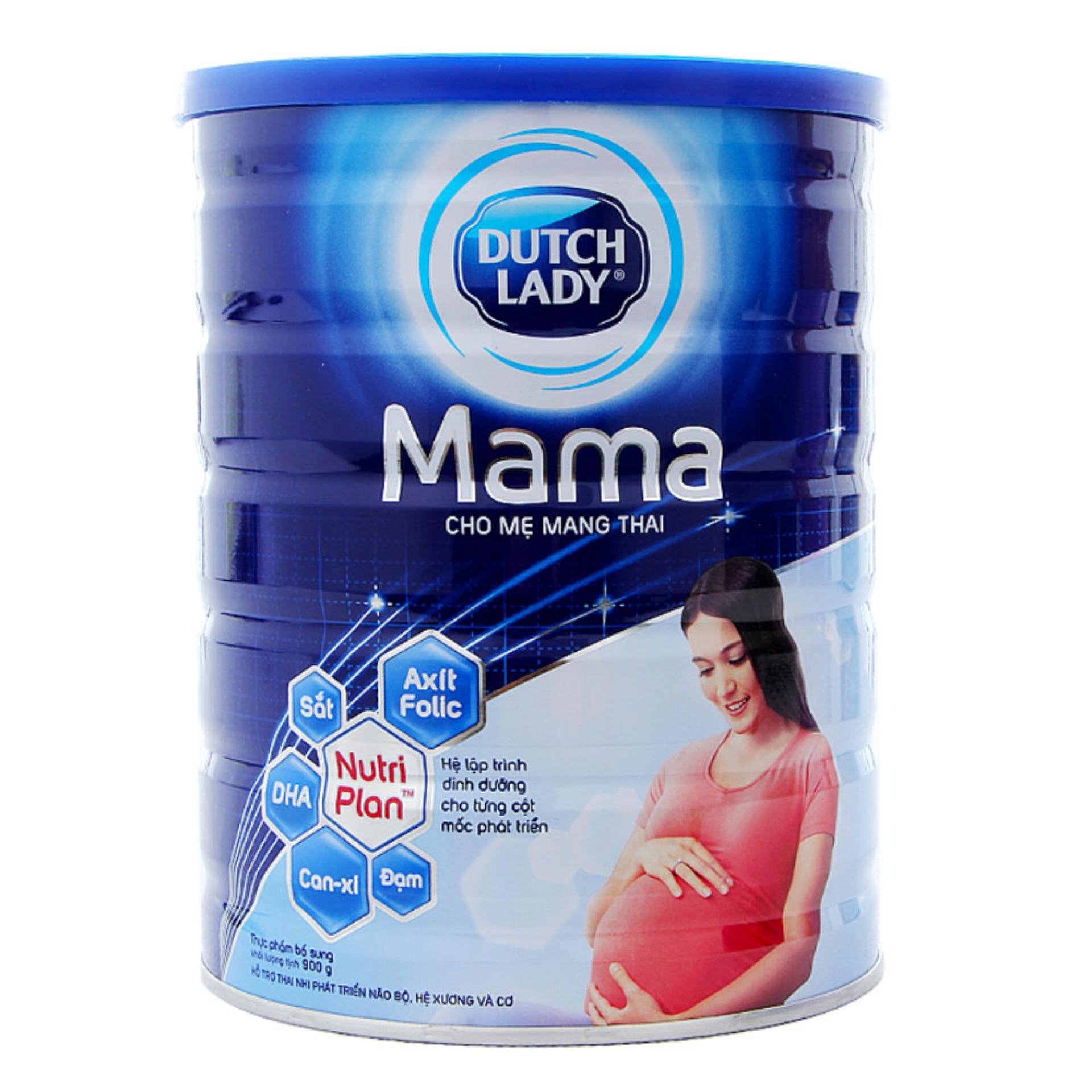 Dutch Lady Mama với những dưỡng chất như sắt, DHA, canxi,... tốt cho mẹ và bé
