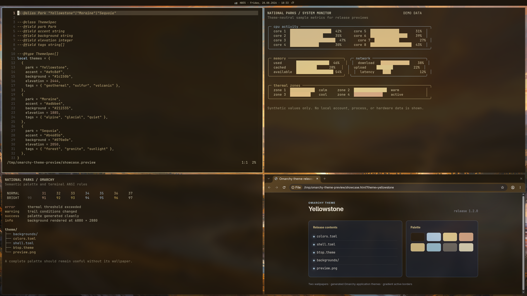 Yellowstone desktop preview