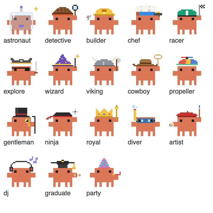 The 18 crab costumes