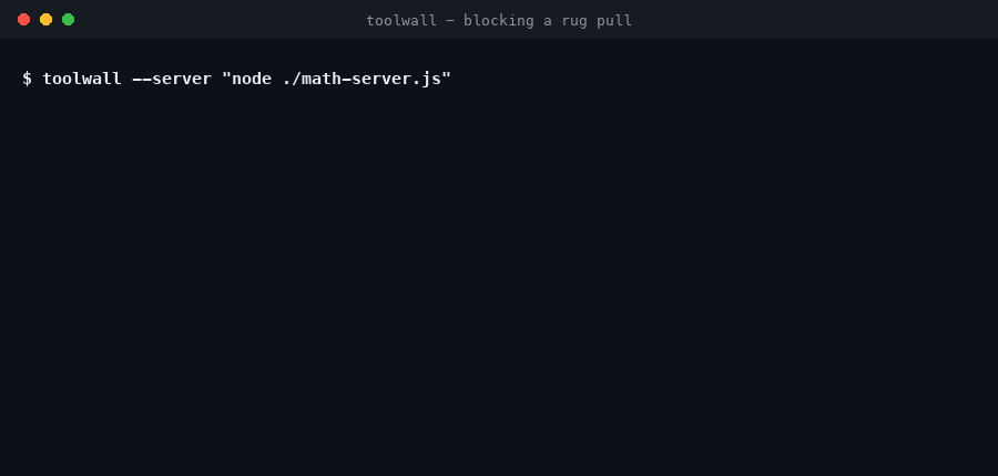 toolwall blocking a rug pull
