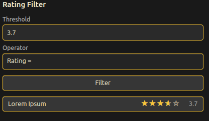 Obsidian Rating Filter sidebar filtering notes by rating