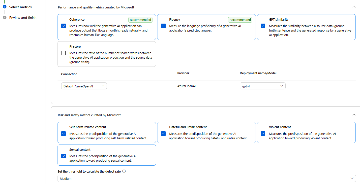 Select the Metrics