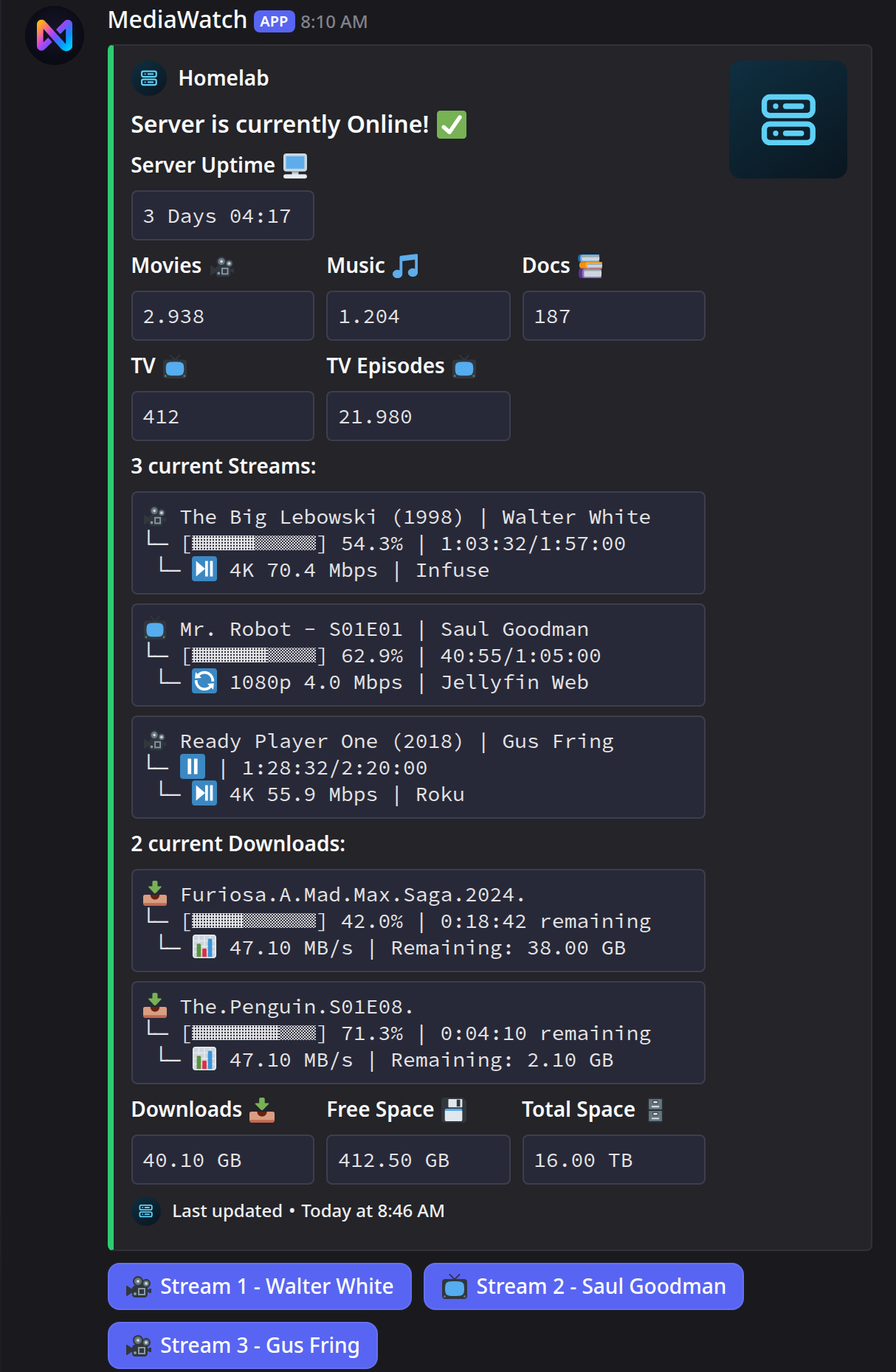 Jellyfin Dashboard
