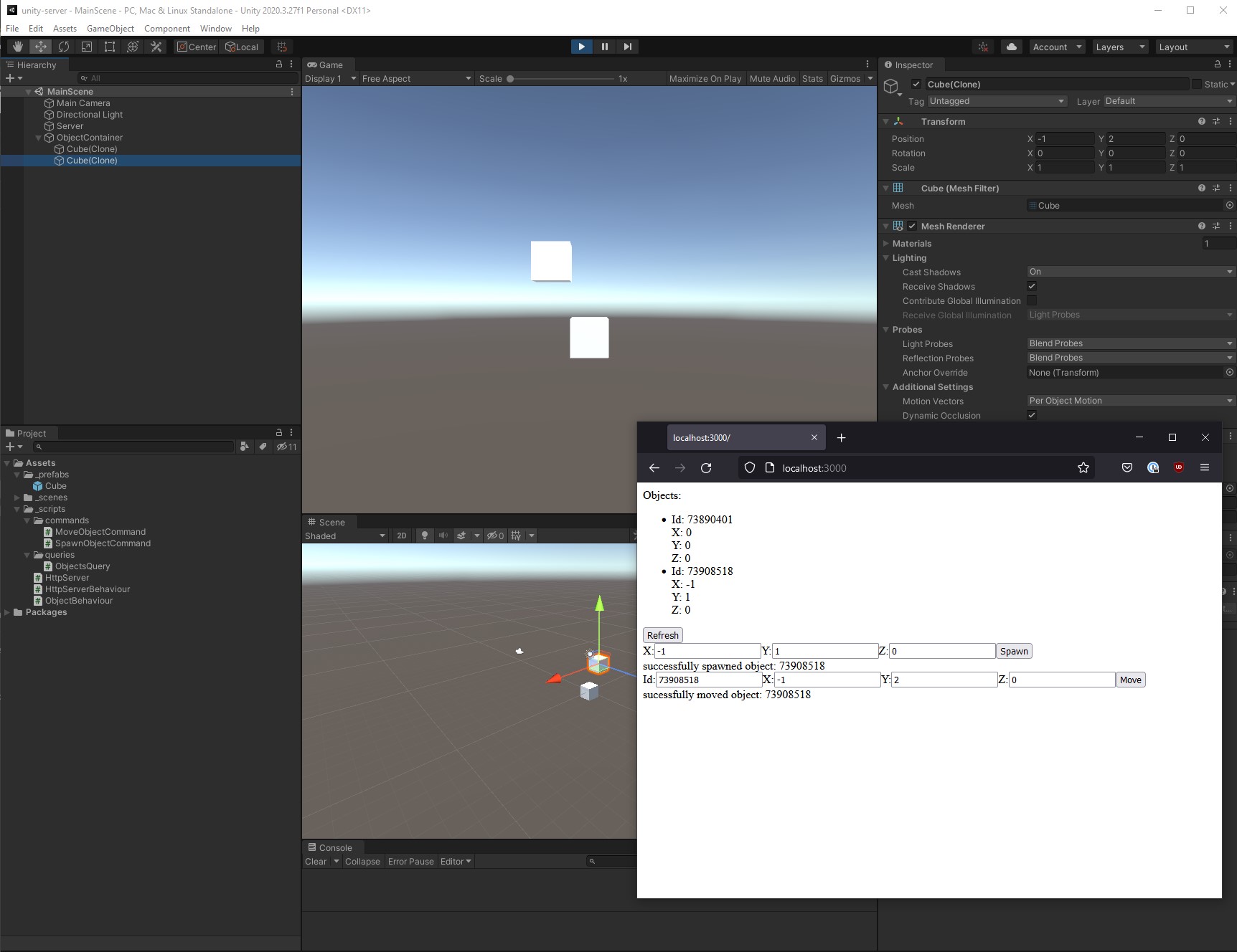 Unity and Web UI Together