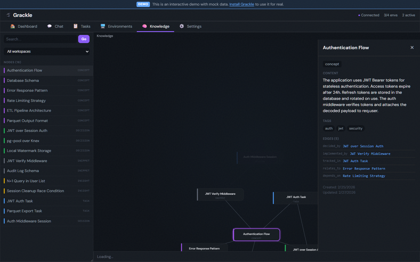 Knowledge graph — semantic search with interactive graph explorer
