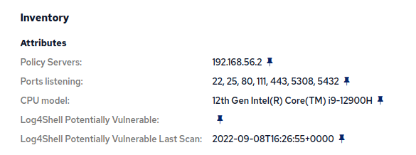 https://raw.githubusercontent.com/nickanderson/cfengine-security-hardening/master/cves/cve-2021-44228-log4j/pinned-inventory-potentially-vulnerable-and-last-scan-time.png