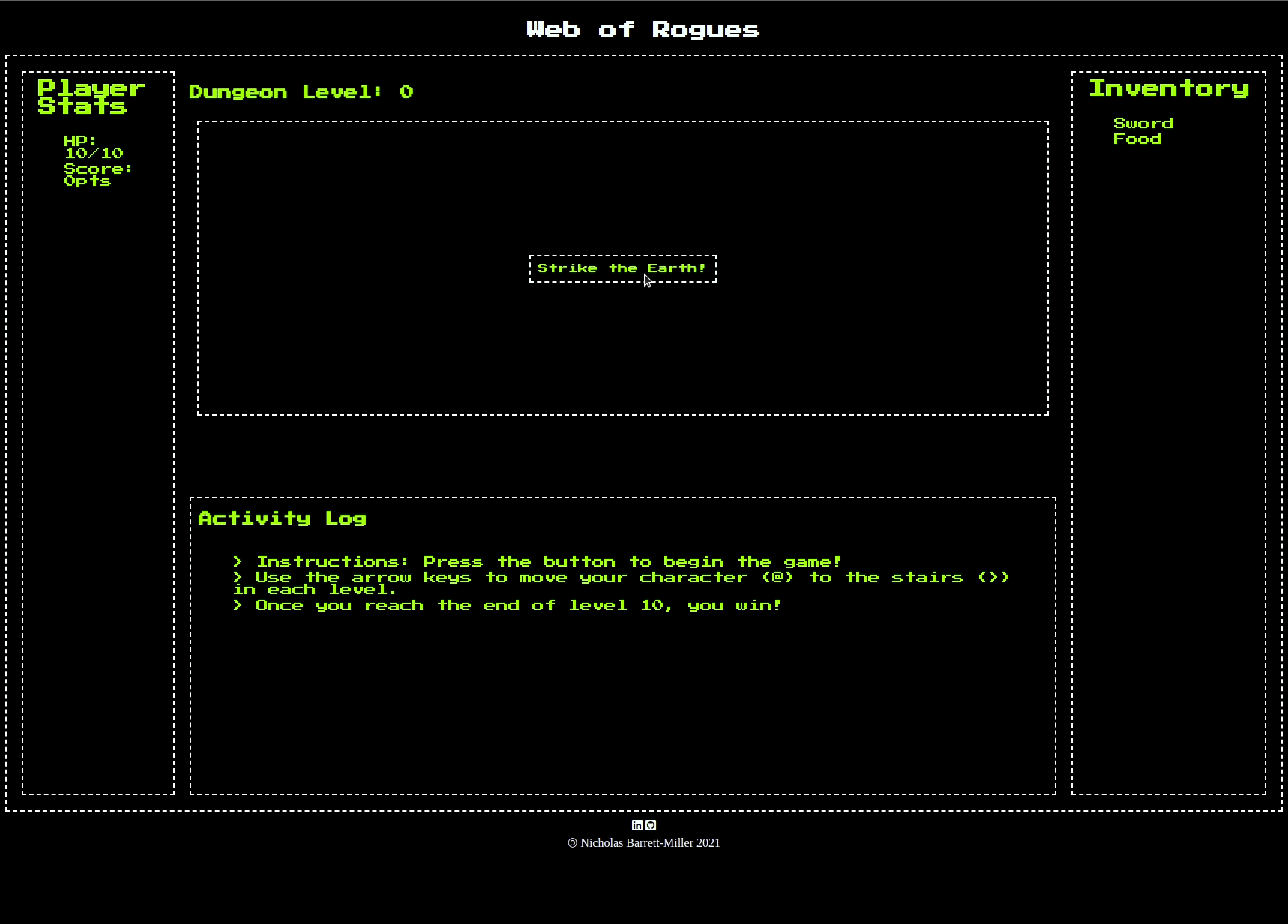 Gif Playthrough of Web of Rogues v1.0