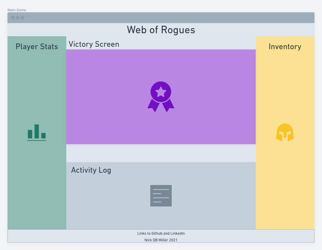 Victory Screen for Web of Rogues