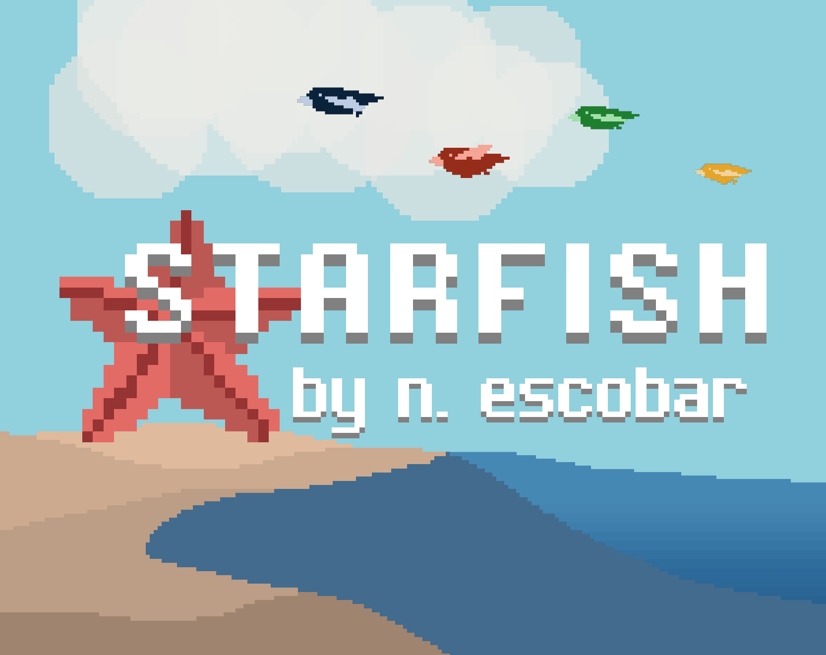 The Starfish cover image, featuring the logo and byline, which reads: 'STARFISH; by n. escobar'